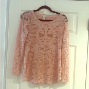 Cache pink thin long sleeve top